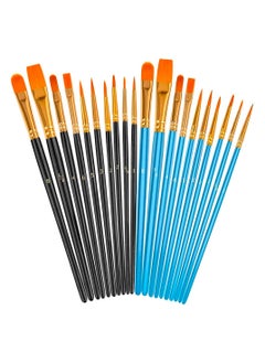 Generic Paint Brushes Set, 20 Pcs Paint Brushes for Acrylic Painting, Oil Watercolor Acrylic Paint Brush, Artist Paintbrushes for Body Face Rock Canvas, Kids Adult Drawing Arts Crafts Supplies, Blue+Black  - Image 1