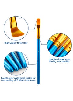 Generic Paint Brushes Set, 20 Pcs Paint Brushes for Acrylic Painting, Oil Watercolor Acrylic Paint Brush, Artist Paintbrushes for Body Face Rock Canvas, Kids Adult Drawing Arts Crafts Supplies, Blue+Black  - Image 2