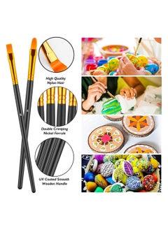 Generic Paint Brushes Set, 20 Pcs Paint Brushes for Acrylic Painting, Oil Watercolor Acrylic Paint Brush, Artist Paintbrushes for Body Face Rock Canvas, Kids Adult Drawing Arts Crafts Supplies, Blue+Black  - Image 3