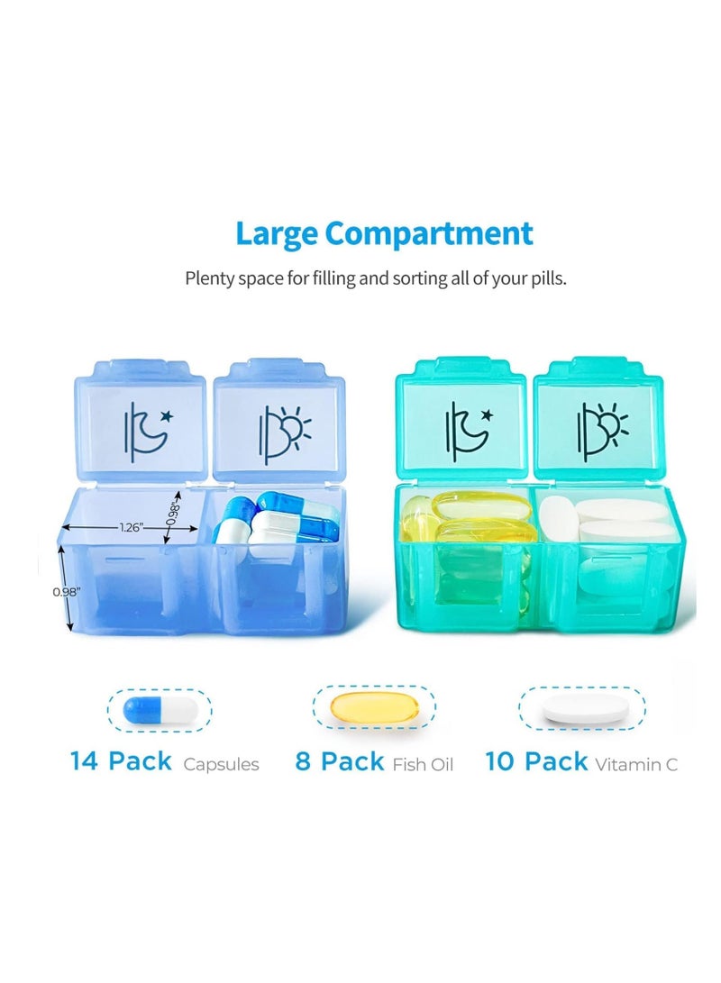 SYOSI Pill Organizer Monthly One Month Box AM PM, 30 Day Travel with Unique Handle Design, 31 Container Cases for Vitamin, Supplements & Medications - Image 3