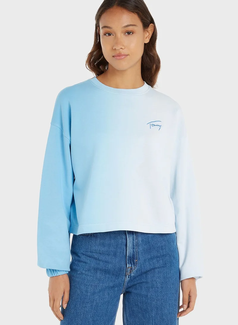 TOMMY JEANS Crew Neck Color Block Logo T-Shirt