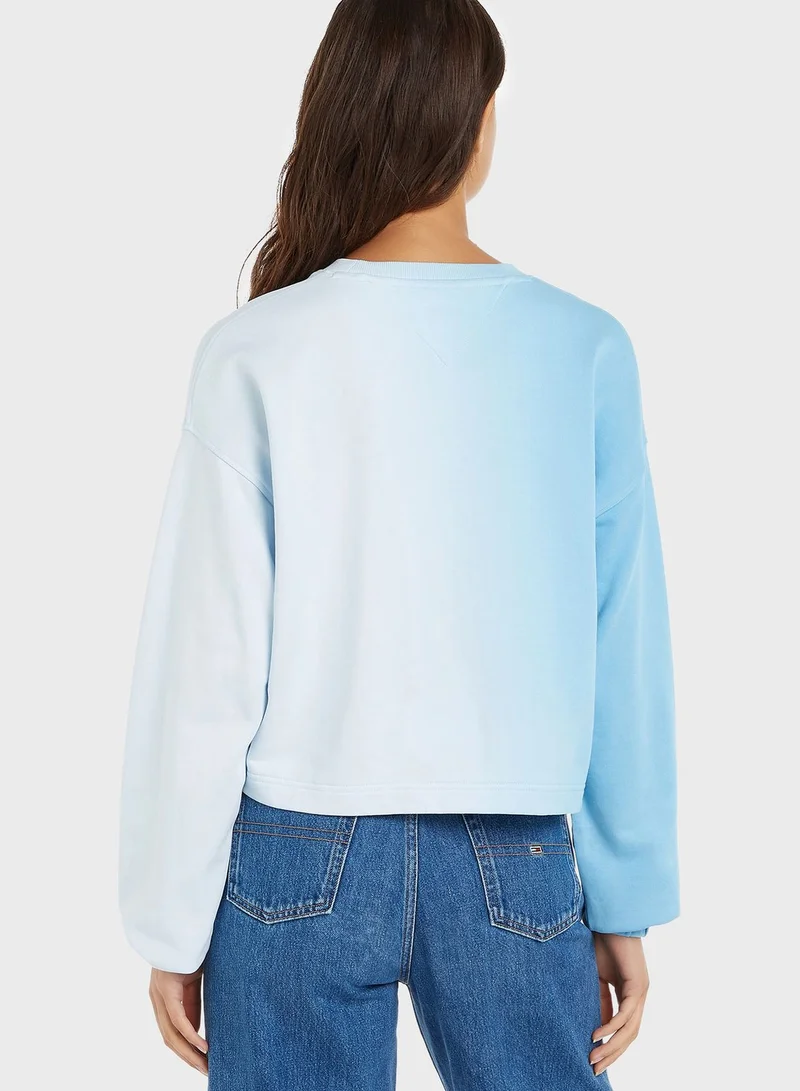 TOMMY JEANS Crew Neck Color Block Logo T-Shirt