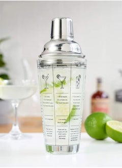 XiuWoo 5 PCS Glass Cocktail Shaker 14 OZ Glass Shaker Cup with Measuring Jigger Mixing Spoon Muddler Ice Clip  - Image 3