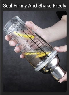 XiuWoo 5 PCS Glass Cocktail Shaker 14 OZ Glass Shaker Cup with Measuring Jigger Mixing Spoon Muddler Ice Clip  - Image 4