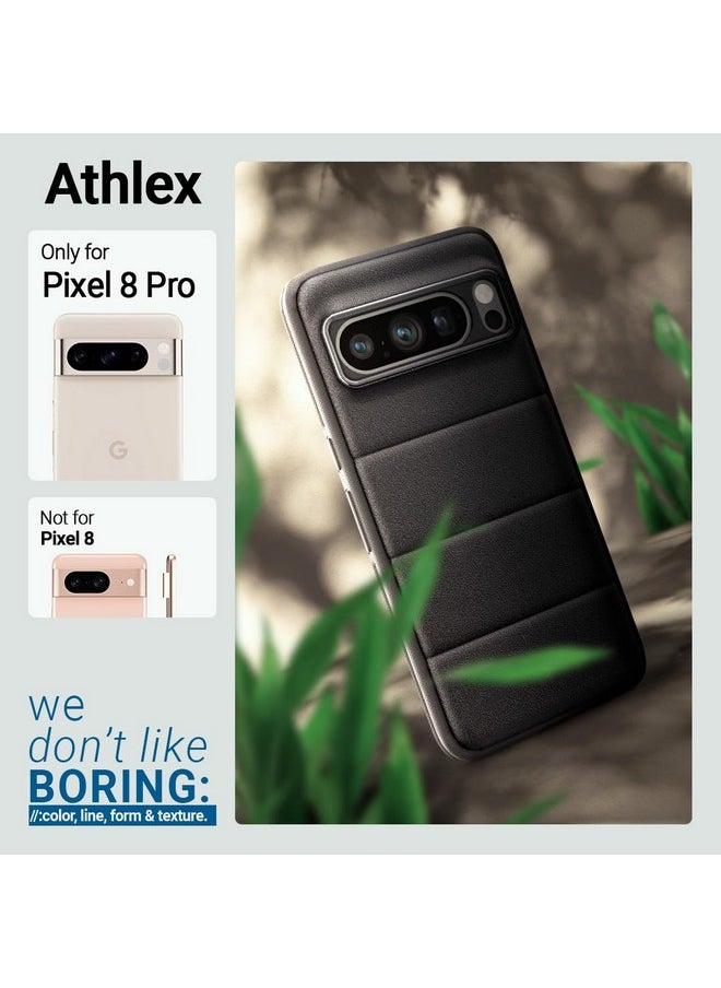 Caseology - CASEOLOGY by Spigen Athlex Back Cover Case Compatible with Google Pixel 8 Pro, [Sandstone Texture], Google Pixel 8 Pro Case with Side Grip Patterns (TPU and PC | Active Black) - Image 1