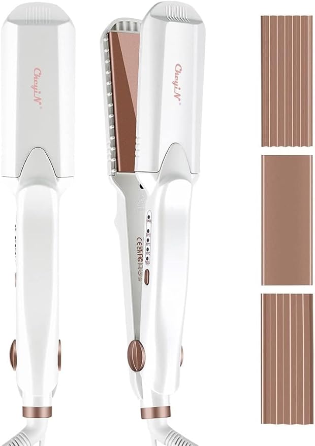 CkeyiN مكواة شعر لاسلكية CkeyiN 2 في 1 مكواة ومجعد مع شحن USB 3 مستويات حرارة تسخين سريع 5200mAh عمر بطارية طويل محمولة للسفر