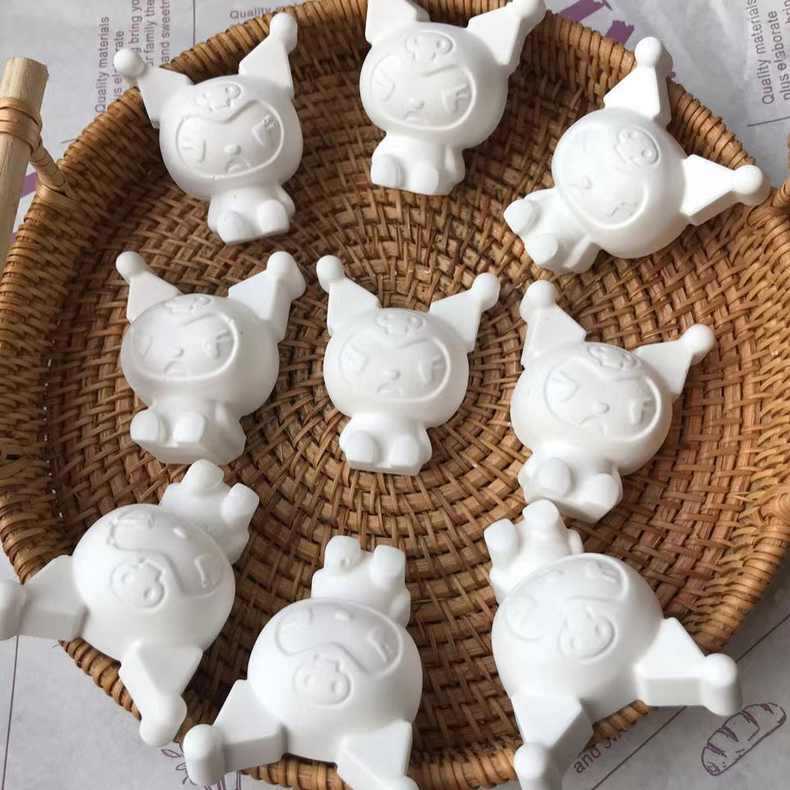 دمية مصنوعة من الجبس مطلية صغيرة بيضاء جنين يدوية الصنع DIY دمية خزفية مطلية دمية حمراء شبكية - Image 5