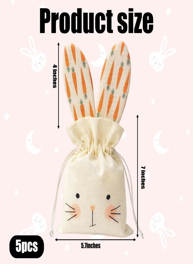MIRJXB Easter Goodie Bags, Easter Party Favors Bags for Candy Distribution and Holiday Celebrations, Reusable Treat Storage for Easter Egg Hunts, Set of 5 Easter Gift Bags - Image 2
