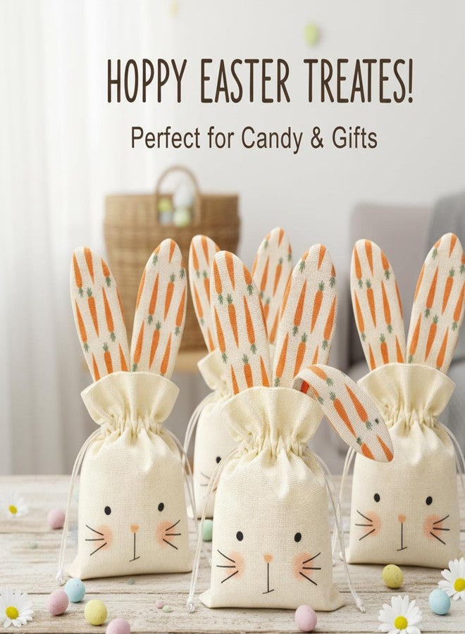 MIRJXB Easter Goodie Bags, Easter Party Favors Bags for Candy Distribution and Holiday Celebrations, Reusable Treat Storage for Easter Egg Hunts, Set of 5 Easter Gift Bags - Image 4