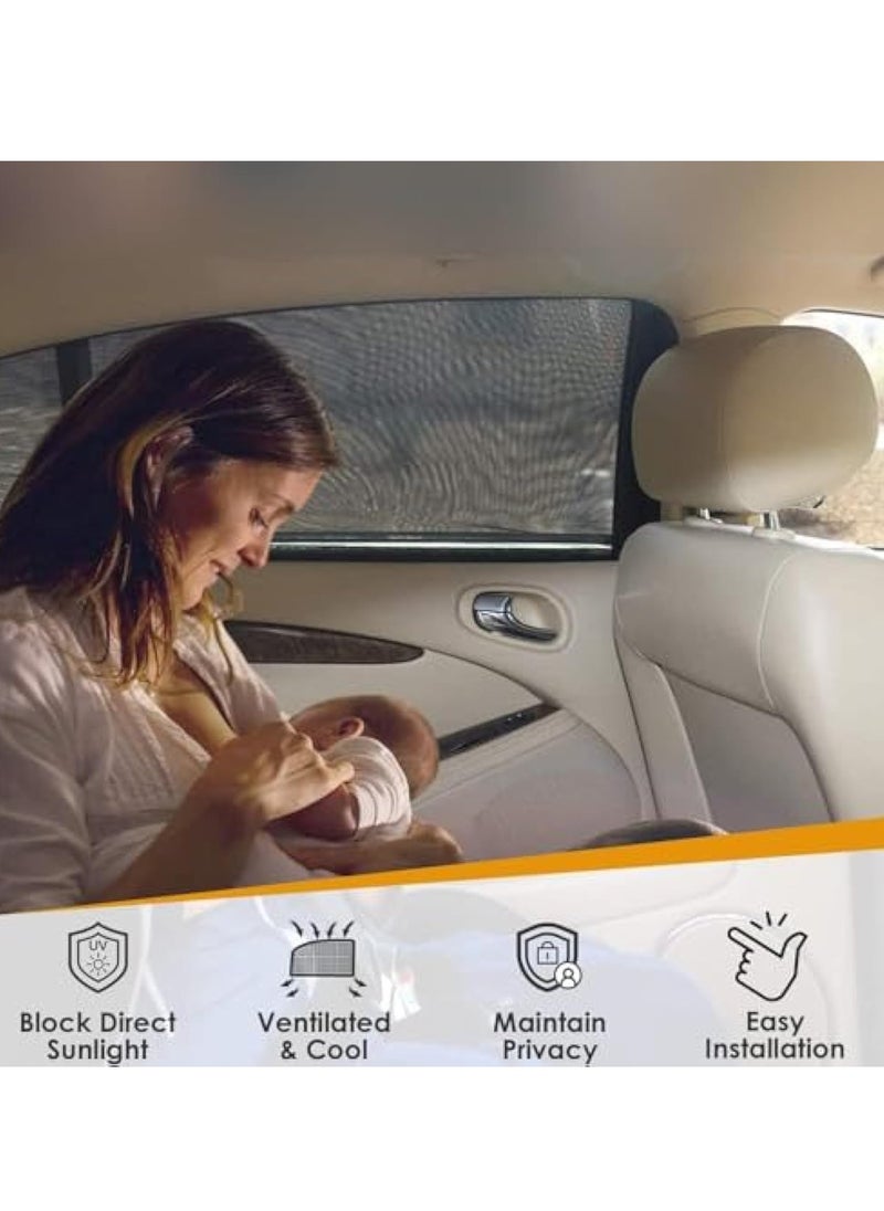 KASTWAVE - 2 PCS Car Window Shades for Baby, Car Rear Children's Window Shades, Car Window Sun Shade for Baby, Car Window Shade All-round Protection for Kids, Car Shades for Window Baby for Adults, Pets - Image 1
