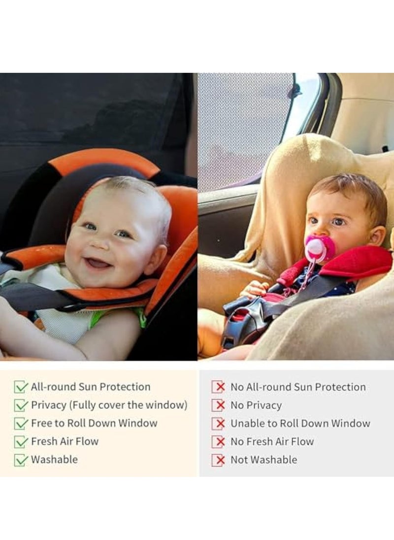 KASTWAVE - 2 PCS Car Window Shades for Baby, Car Rear Children's Window Shades, Car Window Sun Shade for Baby, Car Window Shade All-round Protection for Kids, Car Shades for Window Baby for Adults, Pets - Image 1