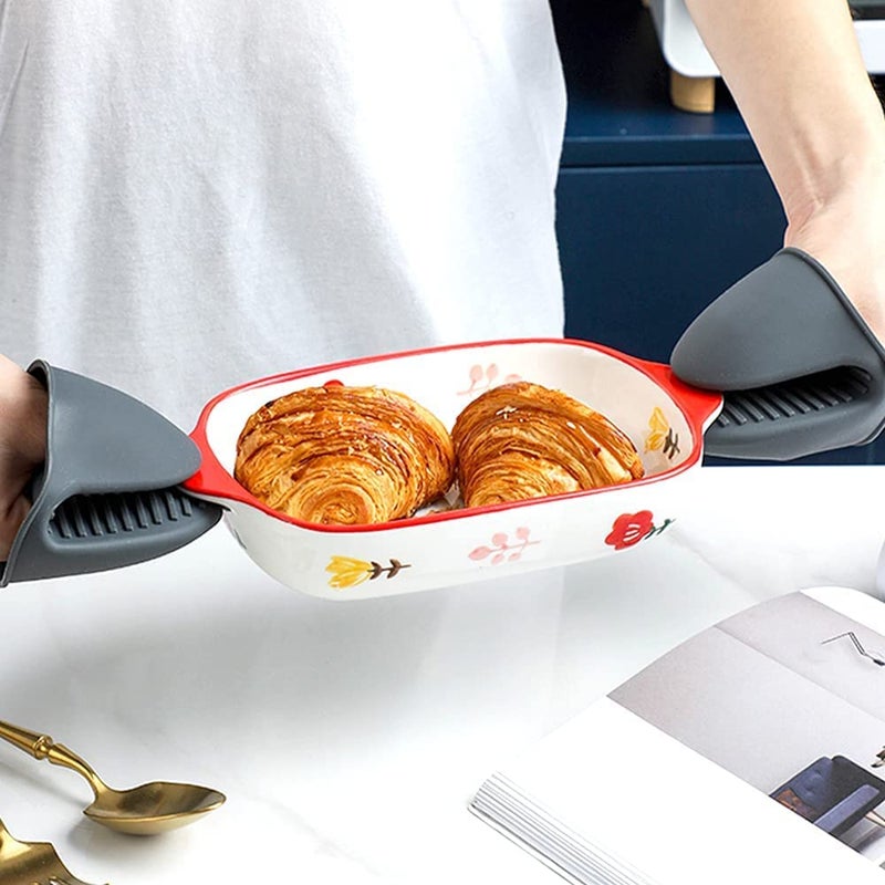 REPLEX Silicone Heat Resistant Cooking Pinch Mitts Mini Oven Mitts Microwave Oven Hand Clip Baking Gloves Cooking Pinch Grips Kitchen Accessory Skid Gloves Pot Holder 6 - Image 1
