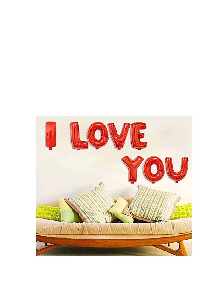 MARKQ I Love You Balloon Banner, 16 Inch Foil Letter Valentine’s Day Balloon Sign for Birthday Party Mother’s day Father’s day Marriage Proposal Wedding Anniversary Party Decorations & Supplies (Red) - Image 5