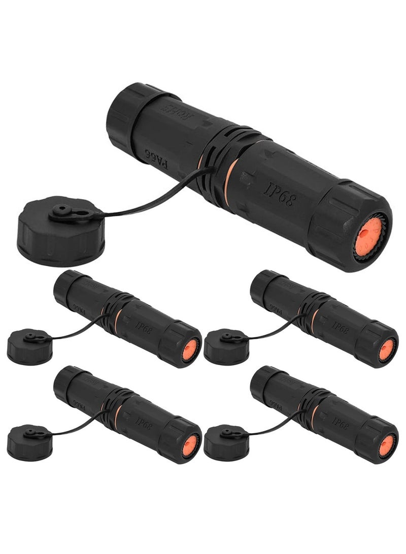 erorex 5PCS Shielded RJ45 CAT6A Waterproof Connector IP68 Cat5/5e/6 8P8C Ethernet LAN Cable Coupler Female to Female Outdoor Network Adapter with Waterproof Dustproof Cap Cover for Outdoor Network  - Image 1