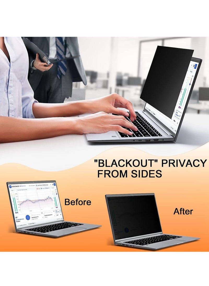 14 Inch Laptop Privacy Screen Compatible with HP Envy/Dell/Asus/Acer/Samsung/Lenovo,Eye Protection Anti Blue Light Glare Privacy Filter for All 14 with 16:9 Aspect Ratio Laptop Privacy Guardian - Image 5