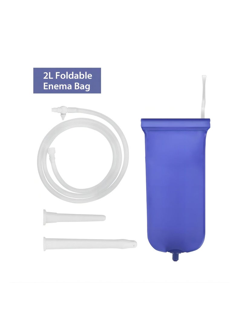 Generic - 2L Reusable Foldable Home Enema Kit For Constipation And Hygiene Blue - Image 1