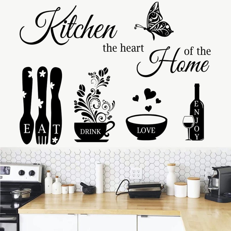 Casa Decor Kitchen Wall Stickers - The Heart of The Home Quotes Decals, Vinyl Wall Sign Art Decor for Dining Room and Living Room - Image 2