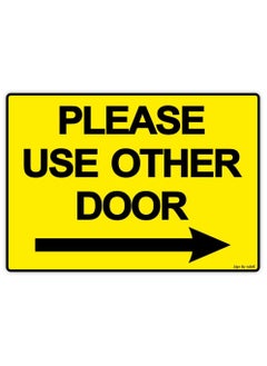 Rubik Please Use Other Door Sign Sticker Self Adhesive 21x15cm, Weather Resistant Reflective Long Lasting Vinyl Decal for Stores Schools Office Indoors and Outdoors (Right Side, Yellow/Black)  - Image 1