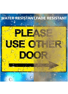 Rubik Please Use Other Door Sign Sticker Self Adhesive 21x15cm, Weather Resistant Reflective Long Lasting Vinyl Decal for Stores Schools Office Indoors and Outdoors (Right Side, Yellow/Black)  - Image 4