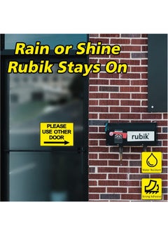 Rubik Please Use Other Door Sign Sticker Self Adhesive 21x15cm, Weather Resistant Reflective Long Lasting Vinyl Decal for Stores Schools Office Indoors and Outdoors (Right Side, Yellow/Black)  - Image 5