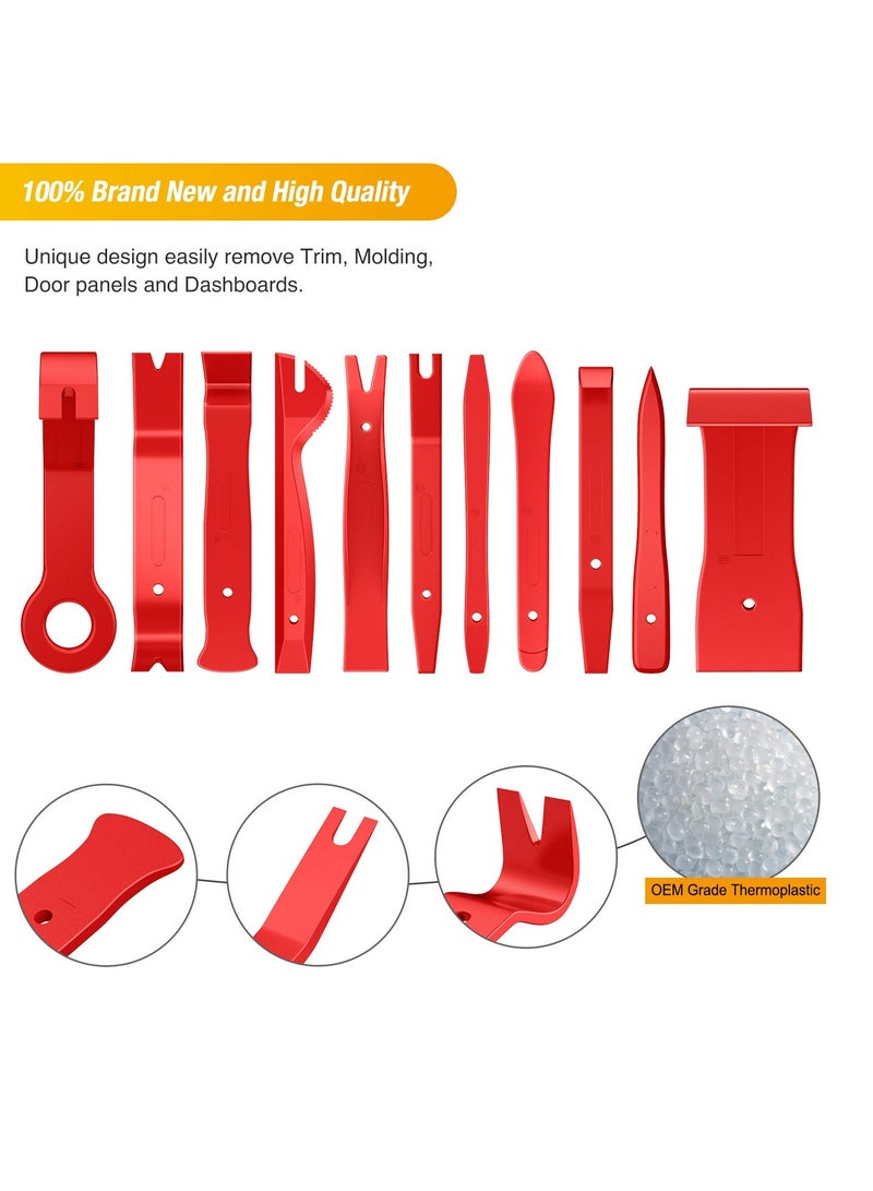 Excefore 40Pcs Trim Removal Tool, Auto Terminal Removal Key Tool, Auto Clip Pliers Stereo Removal Tools, Car Upholstery Repair Removal Kit, Precision Hook and Pick Set,Wiring Threader, Car Film Scraper - Image 3