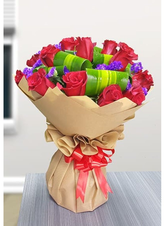 Carmel Flowers 20 Red Roses Lovely Bouquet