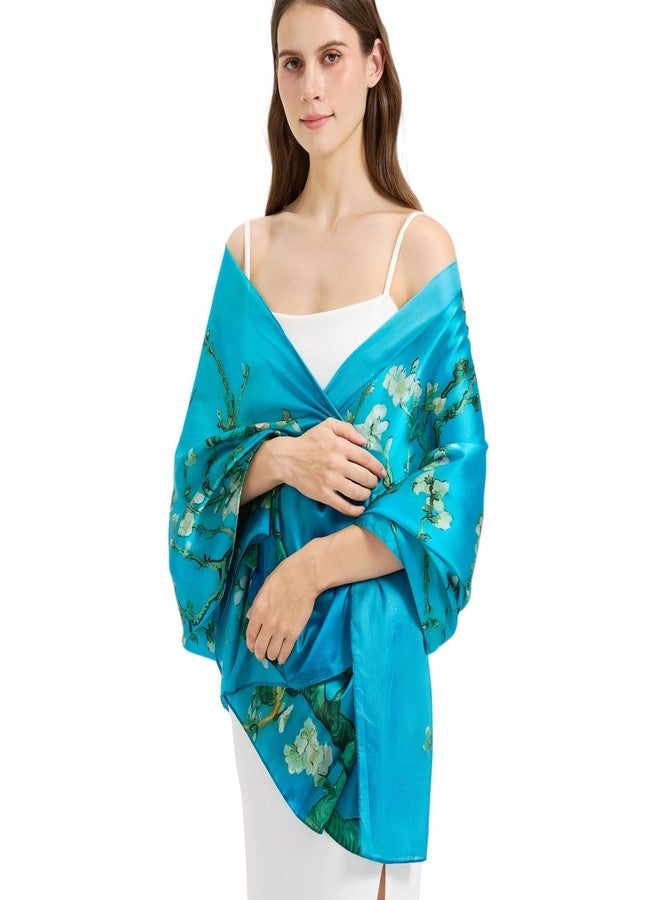 Nonakgado 100% Mulberry Silk Scarf-Women's 35'' Square/Long Silk Neck Scarf for Head Hair Wrapping at Night, Printed Long--apricot Blossoms, 35.4'' x 70.8'' - Image 4