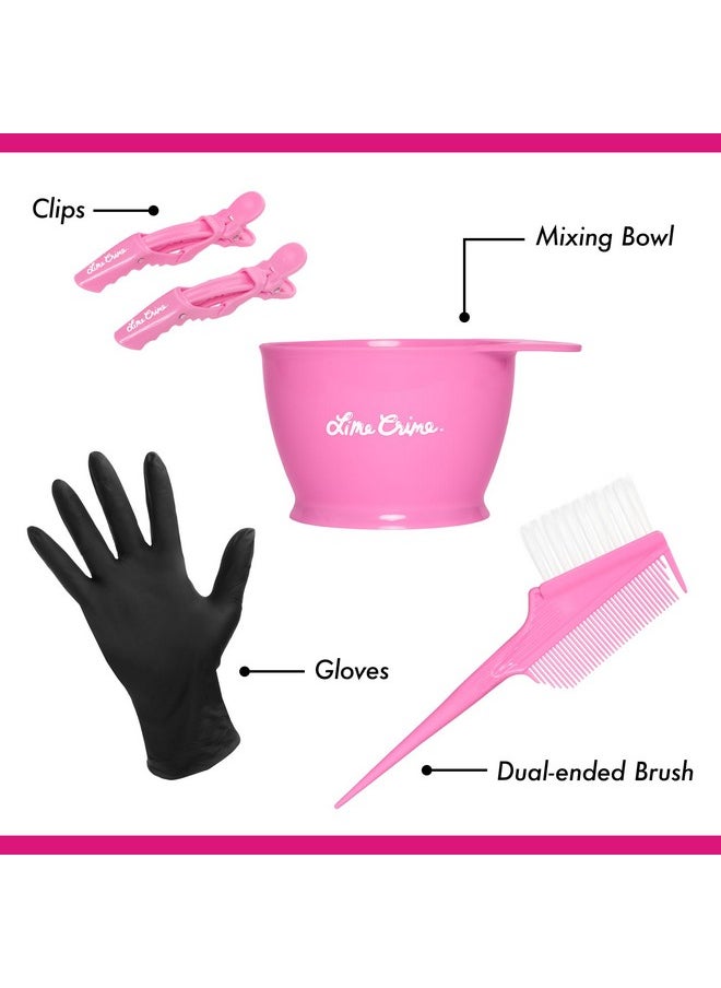 Lime Crime Lime Crime Unicorn Hair Color Prep Kit, 4-Piece Set - Professional Grade Hair Care Coloring Set Includes Mixing Bowl, Dye Color Brush, Pair of Gloves & 2 Hair Clips - Perfect for Bleaching & Hair Dye  - Image 5