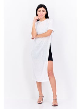 Lefties Women Plain Midi Dress, White  - Image 1