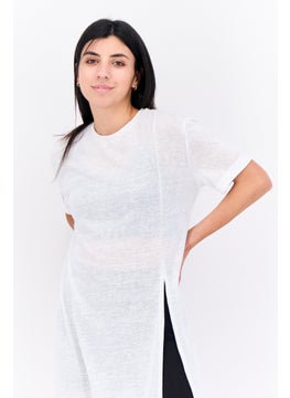 Lefties Women Plain Midi Dress, White  - Image 2