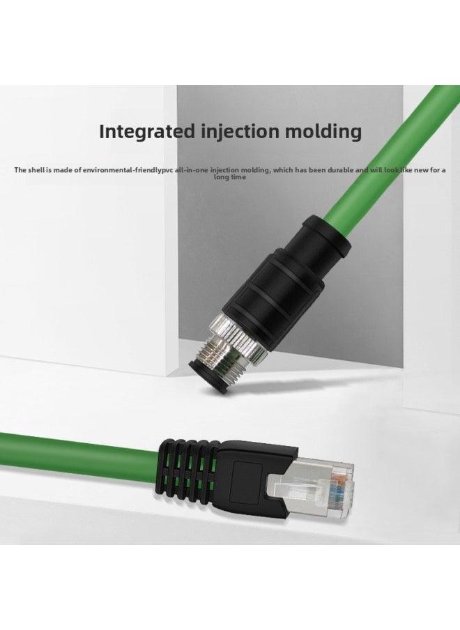 Generic M12 To RJ45 Coding Line 4 Pin Ethernet Industrial Grade Network Cable High Soft Drag Chain Sensor Cable Aviation Plug-Color:D-Core 4-core Male Elbow-RJ45-Line Length:2 M  - Image 5