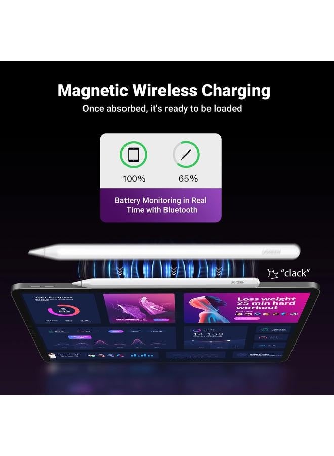 Ugreen LP653 Stylus Pen for iPad with Magnetic Wireless Charging & Copper Core Tip white - Image 3