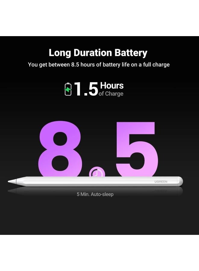 Ugreen LP653 Stylus Pen for iPad with Magnetic Wireless Charging & Copper Core Tip white - Image 2