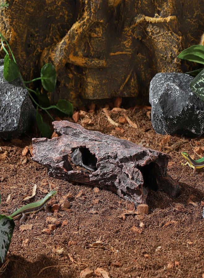 IBWell Aquarium Caves Decor Fish House for Betta Tree Log Hideout Tank Accessories Resin Simulated Hollow Trunk Reptile Shelter for Corn Snakes Lizards - Image 3