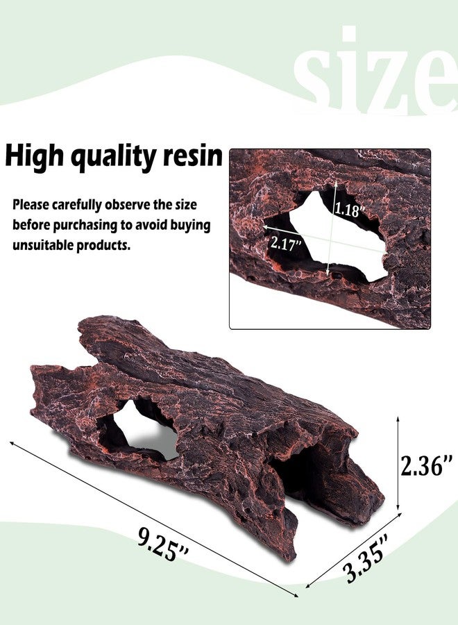 IBWell Aquarium Caves Decor Fish House for Betta Tree Log Hideout Tank Accessories Resin Simulated Hollow Trunk Reptile Shelter for Corn Snakes Lizards - Image 2