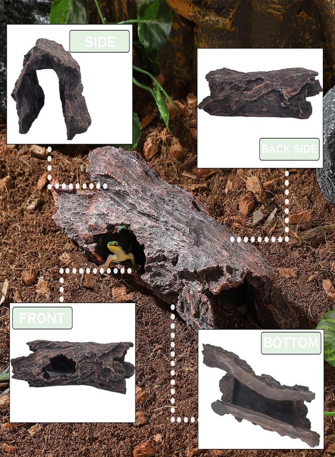 IBWell Aquarium Caves Decor Fish House for Betta Tree Log Hideout Tank Accessories Resin Simulated Hollow Trunk Reptile Shelter for Corn Snakes Lizards - Image 5