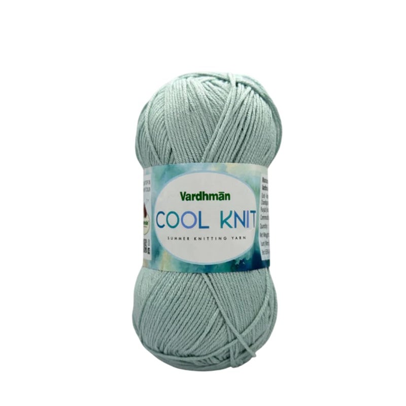 Vardhman Threads Vardhman Cool Knit DK Weight Yarn - 65% Polyester 35% Viscose Blend - 100g Ball 208m - Soft 6-Ply for Knitting Crochet Amigurumi Garments Home Decor (Sea Foam shadeno.19) - Image 1