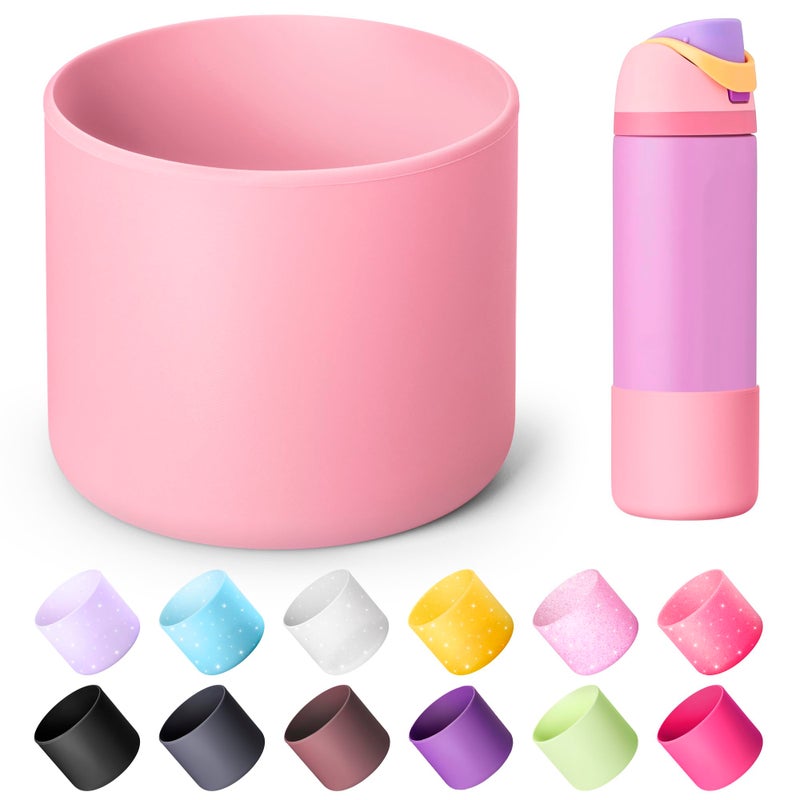 Diumepo Silicone Water Bottle Boot for Owala 24 oz, Anti-Slip Protective Sleeve for Owala Twist & FreeSip & Flip Stainless Steel Water Bottle, Boot Bottom Base (Pink) - Image 1