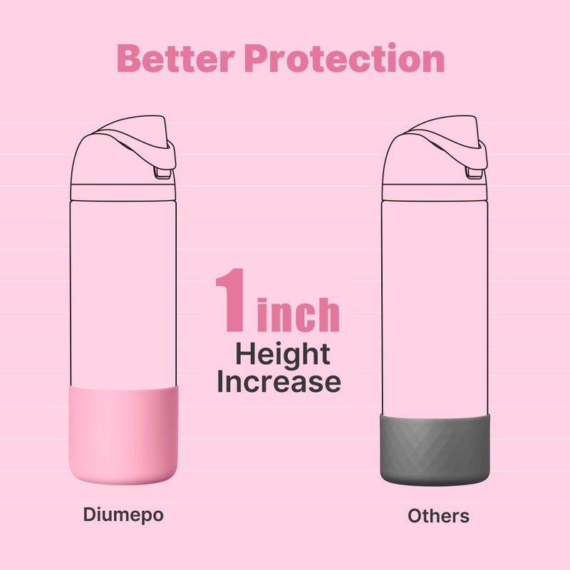 Diumepo Silicone Water Bottle Boot for Owala 24 oz, Anti-Slip Protective Sleeve for Owala Twist & FreeSip & Flip Stainless Steel Water Bottle, Boot Bottom Base (Pink) - Image 5