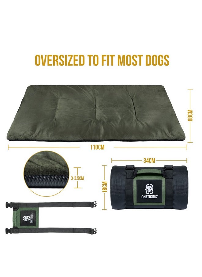 OneTigris - Travel Dog Bed  Portable Waterproof AntiSlip Dog Camping Outdoor Indoor Bed Mat Cushioned Plush Warm Puppy Mattresses - Image 1