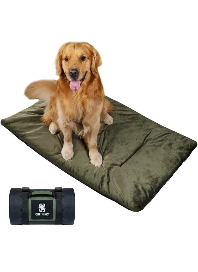 OneTigris - Travel Dog Bed  Portable Waterproof AntiSlip Dog Camping Outdoor Indoor Bed Mat Cushioned Plush Warm Puppy Mattresses - Image 1