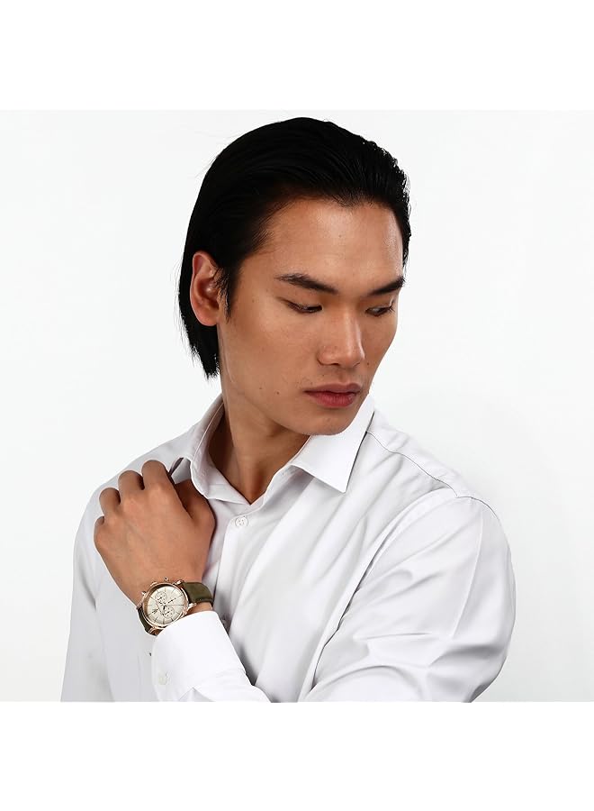 مازيراتي ساعة رجالية كرونوغراف أنالوج بسوار جلدي مقاوم للماء مجموعة هدايا كلاسيكية للرجال R8871633007 سوار أخضر 42.00 سوار أخضر 42.00 - Image 4