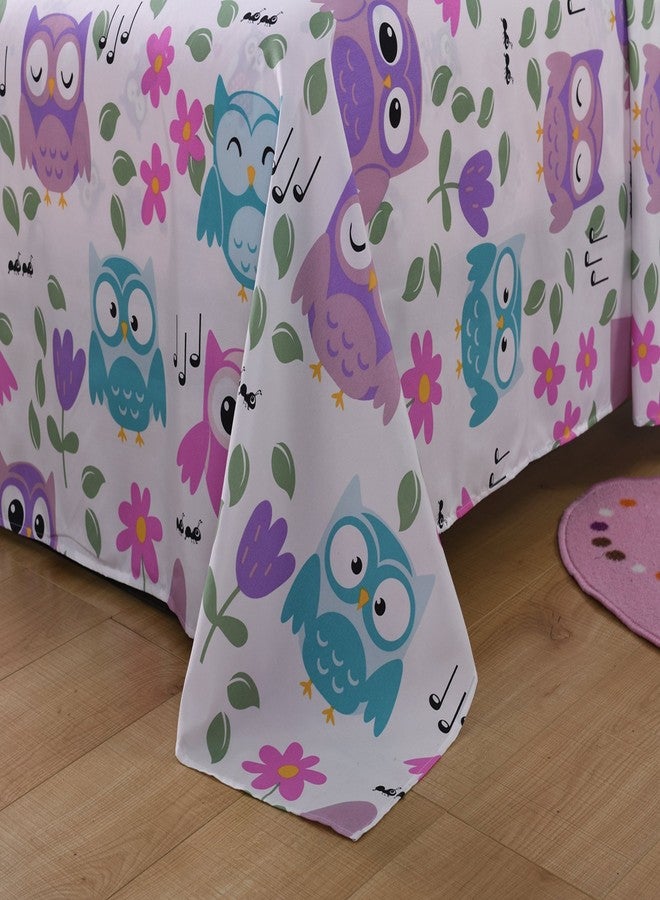 MarCielo Bed Sheets for Kids Full Sheets for Kids Girls Boys Teens Children Sheets Soft Fitted Flat Printed Sheet Pillowcase Kids Bedding Bunk Beds Set Owl (Full) - Image 4