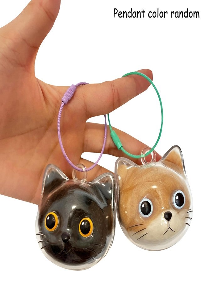 SAMIQU 2 Pack Cat Hair Keychain Storage Bottle-Transparent Cat Fur Memory Charm, Pet Keepsake for Cats Lovers - Image 2