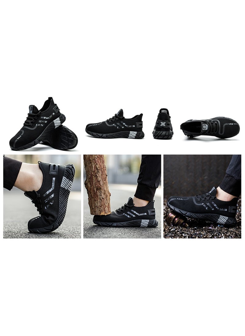 SLIMTA - SLIMTA Men Women Safety Shoes with Non-Slip Steel Toe Cap and Mesh Breathable Lightweight Comfortable Puncture Proof Industrial Work Shoes - Image 1
