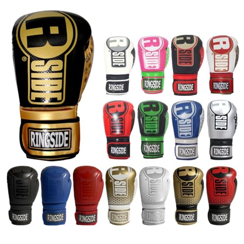 Ringside Apex Flash Sparring Gloves IMFTech Boxing Gloves with Secure Wrist Support Synthetic Boxing Gloves for Men and Women Black and Gold 18 oz - Image 1