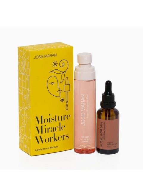 Moisture Miracle Workers Duo 100% Pure Argan Oil & Hydrating Body Mist Moisturizing Skincare Set With Nutrientrich Ingredients For All Skin Types Vegan & Crueltyfree (2 Piece Set)