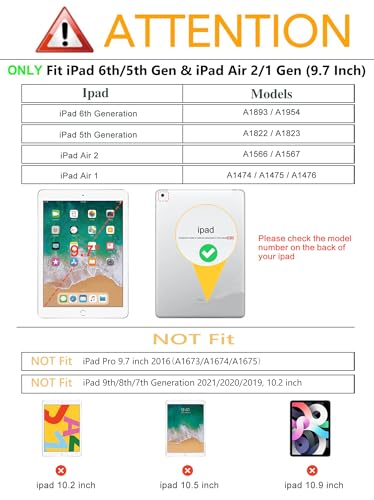 Vimorco Case for ipad 9.7 inch 5th/6th Generation 2017/2018, Protective Leather Case for ipad 9.7 Air 1/2 Gen, Slim Adjustable Multi-Angle Stand, Auto Wake/Sleep, Tower - Image 2