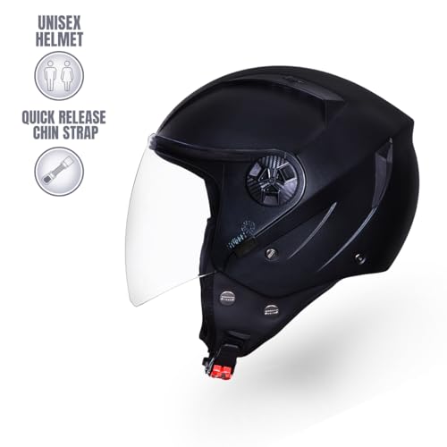 Studds Vogue Eco ISI Certified Open Face Helmet for Men & Women (Grey - M) - Image 2