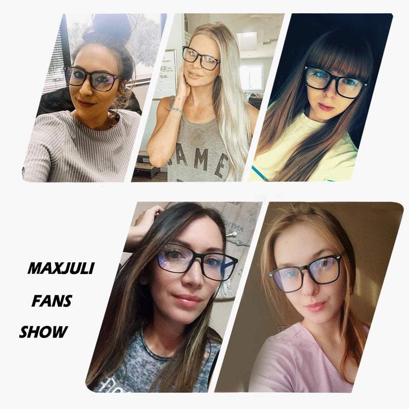 MAXJULI Blue Light Blocking Glasses,Computer Reading/Gaming/TV/Phones Glasses for Women Men(Brown-Translucent) - Image 5